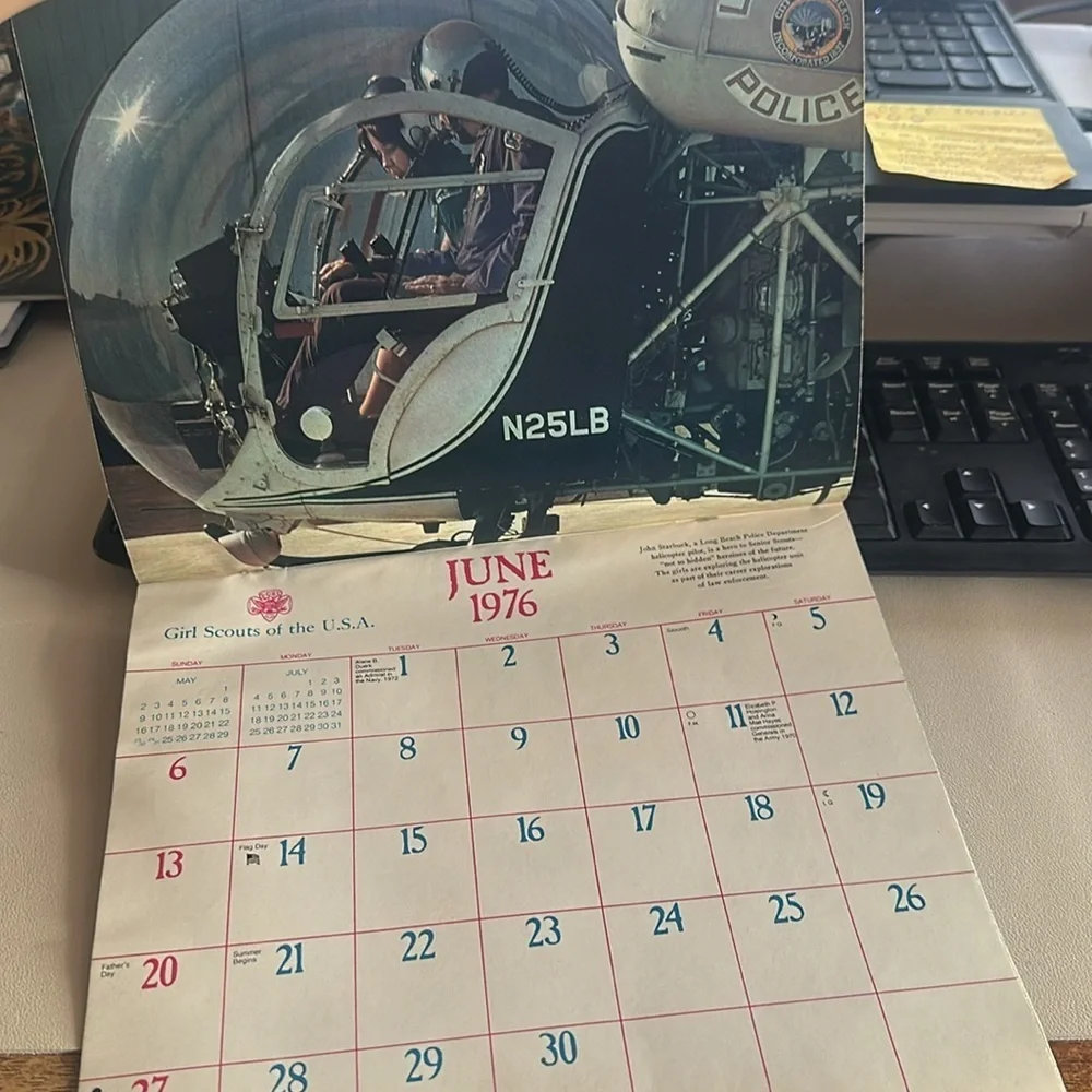 Vintage 1976 Girl Scout Calendar
